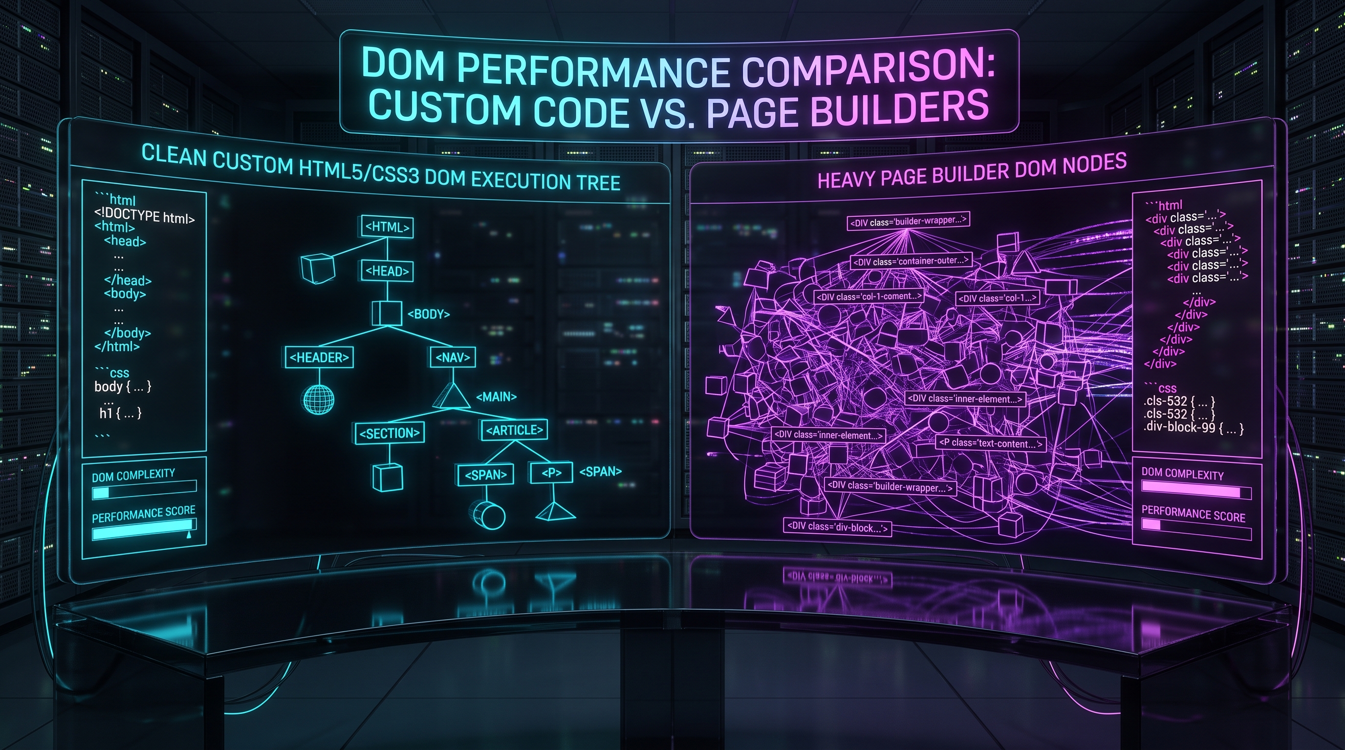 Custom Code vs Page Builder DOM Execution Diagram